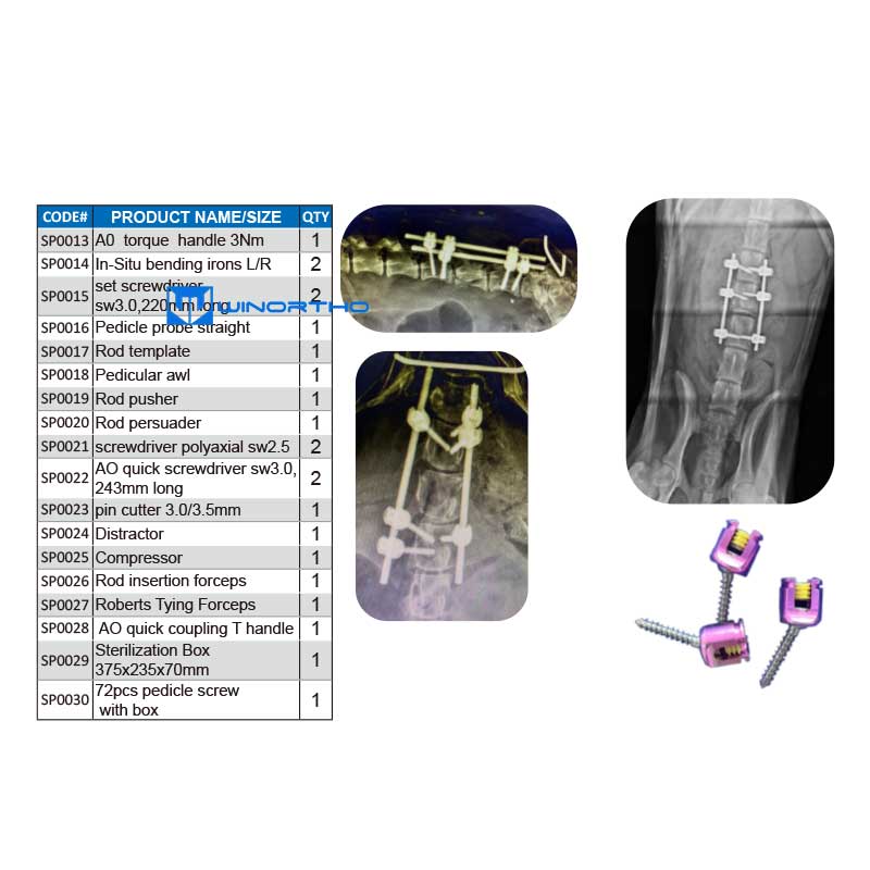 Spine fusion isntrumentation Veterinary Instrument pedicle screws small animal orthopedic surgical plates tplo vet  tool pet