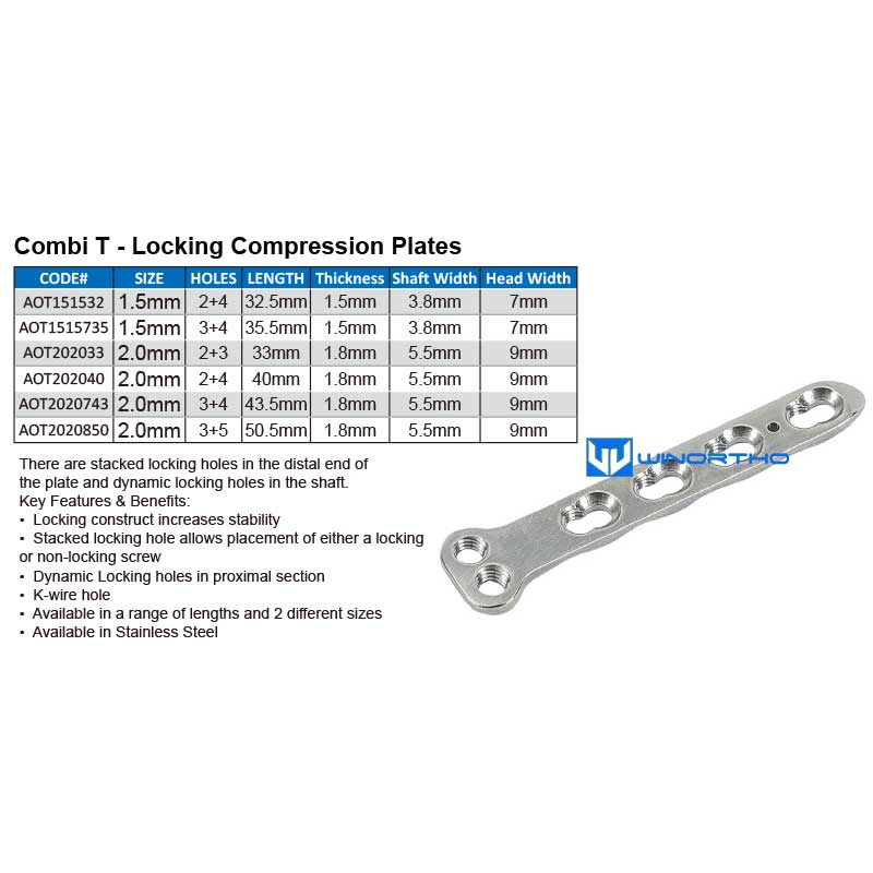 Combi T-Plates lcp locking compression bone plate screws vet pet veterinary veterinarian pet animals dog cat orthopedic instruments