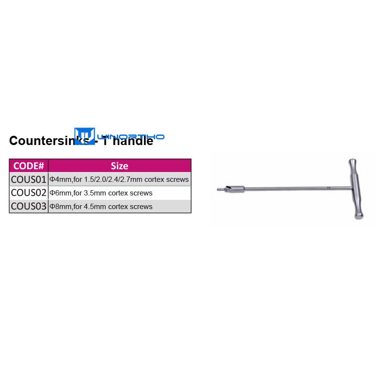 Countersinks - T handle 4mm 6mm ao vet veterinary orthopedic instruments implants animals pet tools winortho