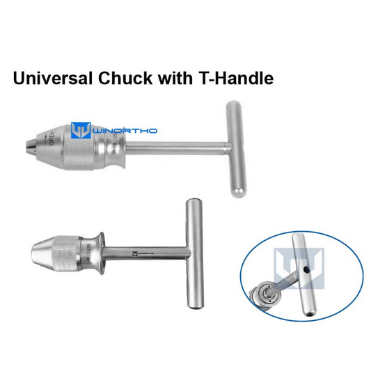 Universal Chuck with T-Handle Jacobs Chuck 0-6mm vet veterinary orthopedic LCP ALPS instruments pet animals surgical tools