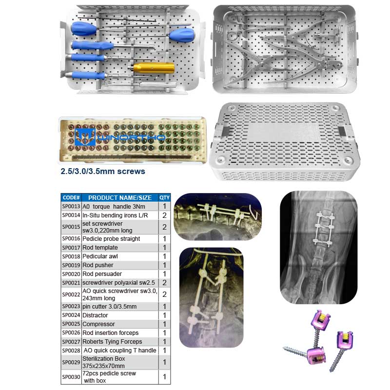 Spine fusion isntrumentation Veterinary Instrument pedicle screws small animal orthopedic surgical plates tplo vet  tool pet