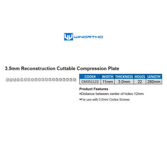 3.5mm Reconstruction Cuttable Compression Plate vet pet animals dog bone screws plates vet veterinary orthopedic instruments  tools