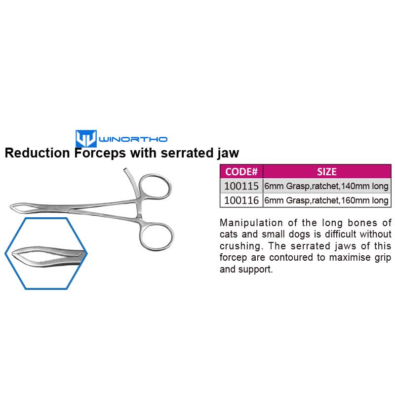 Reduction Forceps with serrated jaw ao vet alps tplo orthopedic instruments pet animals surgical tools