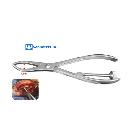 Reduction forceps with serrated jaw 175mm long;10mm Grasp ao pet animals vet veterinary orthopedic instrument