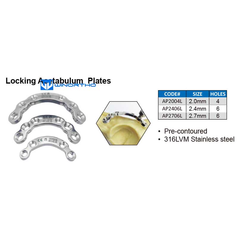 Locking Acetabulum Plates 2.0/2.4/2.7mm vet veterinary bone plate screws pet animals dog cat cannie tools surgical