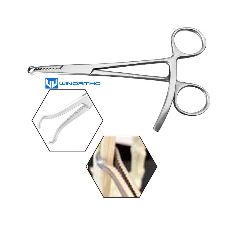 Small Serrated Bone Holding Forceps ao vet pet veterinary orthopedic instruments dog animals cat tiny alps