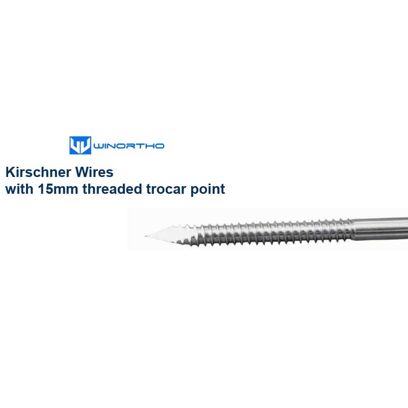 Kirschner Wires with 15mm threaded trocar point vet veterinary orthopedic animals pet dog surgical tools