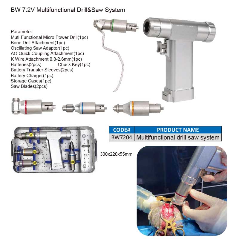 Lithium BW 7.2V Multifunctional Drill&Saw System veterinary pet vet orthopedic surgical power saw