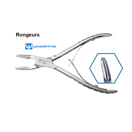 Rongeurs  curved;3mm Bite;150mm long vet veterinary orthopedic instruments pet animals surgical tools