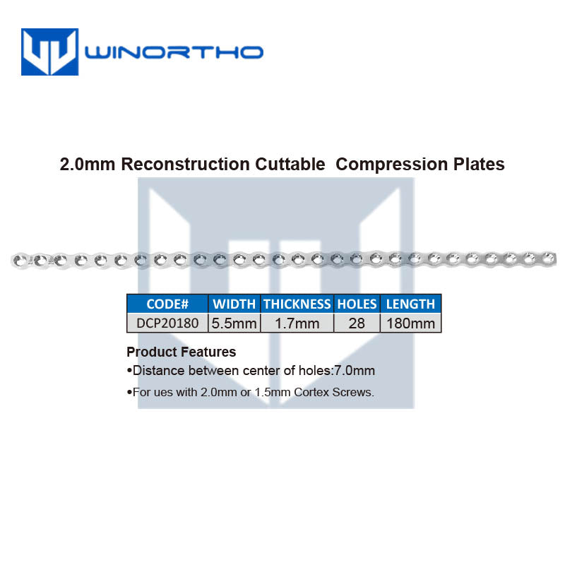 2.0mm reconstruction cuttable high strength ao bone compression plate locking screws winortho